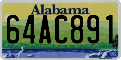 AL license plate 64AC891