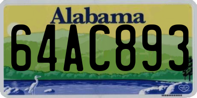 AL license plate 64AC893