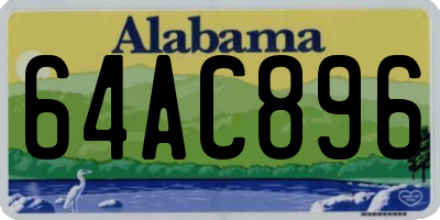 AL license plate 64AC896