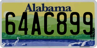 AL license plate 64AC899