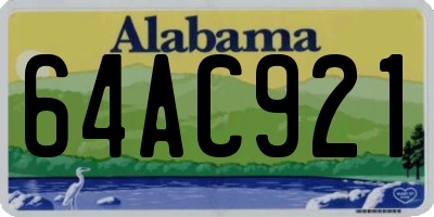 AL license plate 64AC921