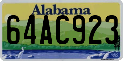 AL license plate 64AC923