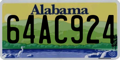 AL license plate 64AC924