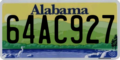 AL license plate 64AC927