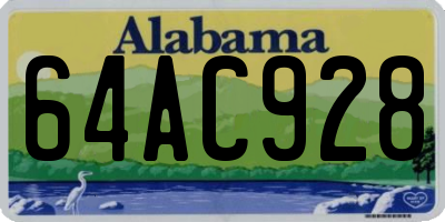 AL license plate 64AC928