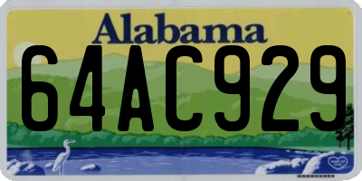 AL license plate 64AC929