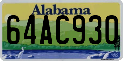 AL license plate 64AC930