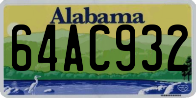 AL license plate 64AC932