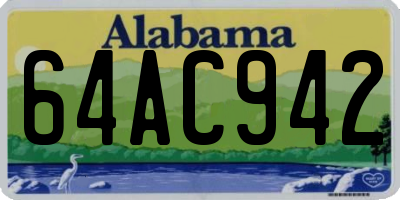 AL license plate 64AC942