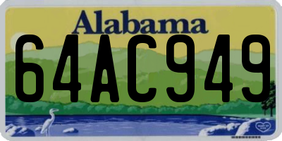AL license plate 64AC949