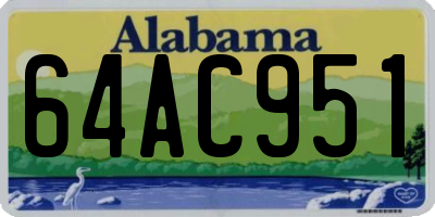 AL license plate 64AC951