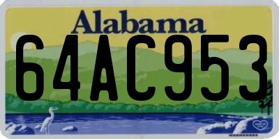 AL license plate 64AC953
