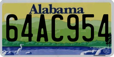 AL license plate 64AC954