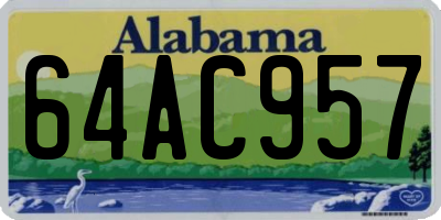 AL license plate 64AC957