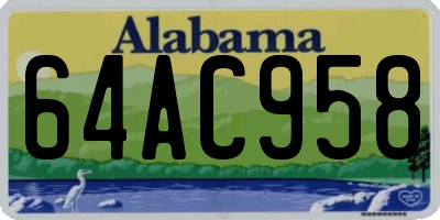AL license plate 64AC958