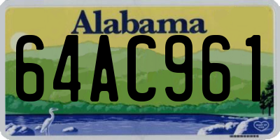 AL license plate 64AC961
