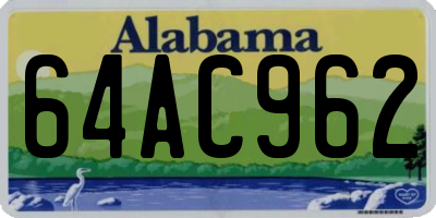 AL license plate 64AC962