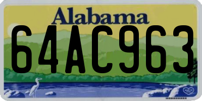 AL license plate 64AC963