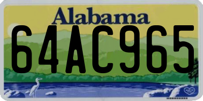 AL license plate 64AC965