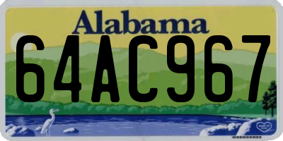 AL license plate 64AC967