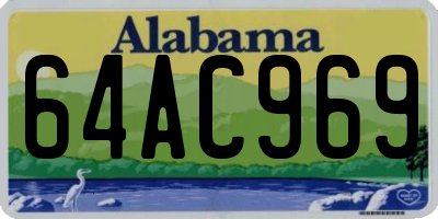 AL license plate 64AC969
