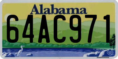 AL license plate 64AC971