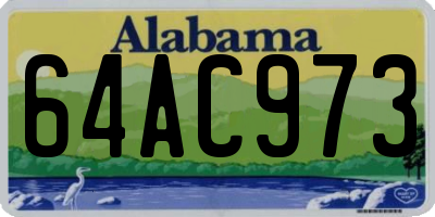 AL license plate 64AC973