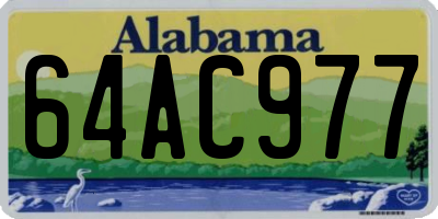 AL license plate 64AC977