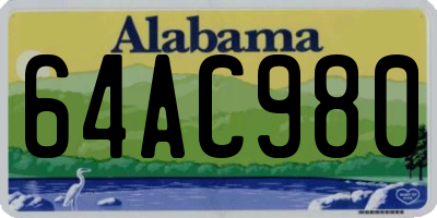 AL license plate 64AC980