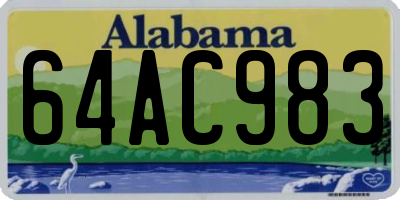 AL license plate 64AC983