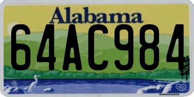 AL license plate 64AC984