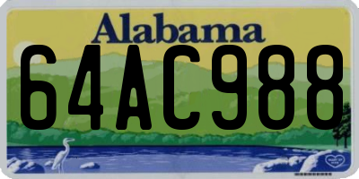 AL license plate 64AC988