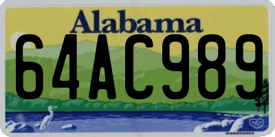 AL license plate 64AC989