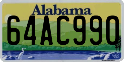 AL license plate 64AC990