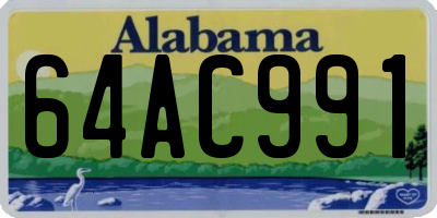 AL license plate 64AC991