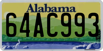 AL license plate 64AC993