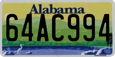 AL license plate 64AC994