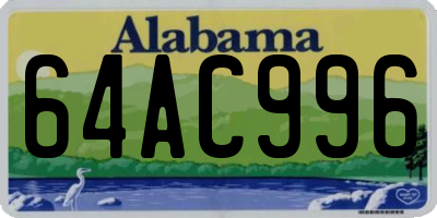 AL license plate 64AC996