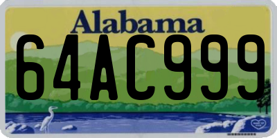 AL license plate 64AC999