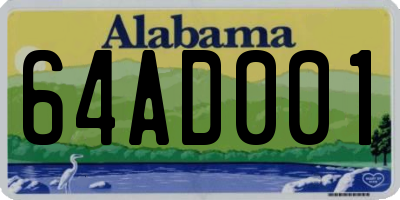 AL license plate 64AD001