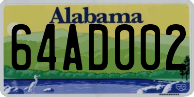 AL license plate 64AD002