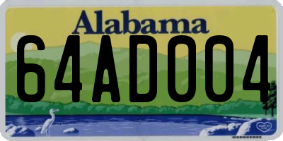 AL license plate 64AD004
