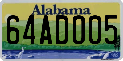 AL license plate 64AD005