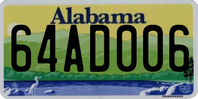 AL license plate 64AD006