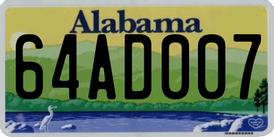 AL license plate 64AD007