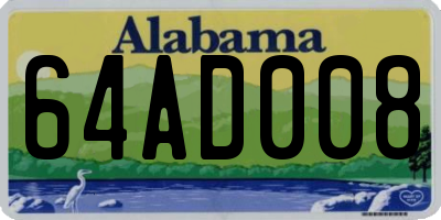 AL license plate 64AD008