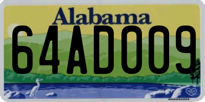 AL license plate 64AD009