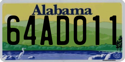AL license plate 64AD011