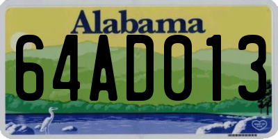 AL license plate 64AD013