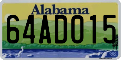 AL license plate 64AD015